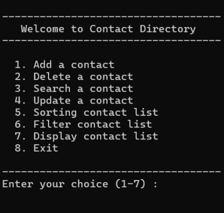 Menu Page (Main Page) of the System