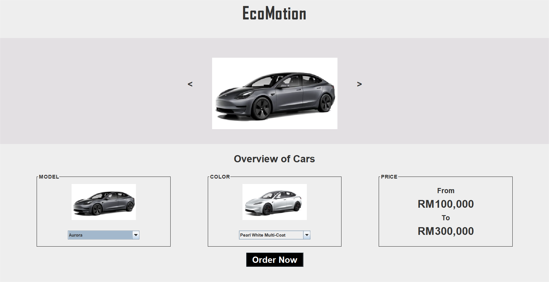 EcoMotion Overview Page